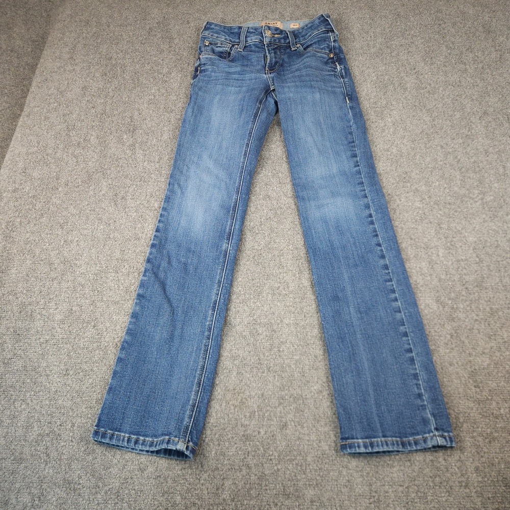 Ariat REAL Denim Womens 25S Perfect Rise Straight Leg Jeans Medium Wash Blue